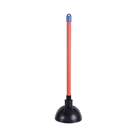 Boardwalk Toilet Plunger, 18" Plastic Handle w/ 5 5/8" Dia Bowl, Red/Black, PK6 BWK09201